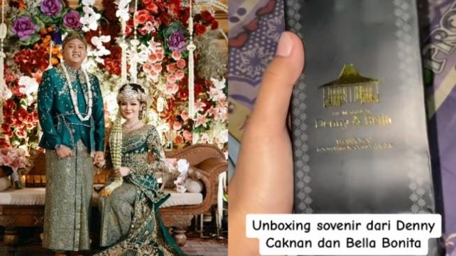 Suvenir resepsi ngunduh mantu Denny Caknan dan Bella Bonita dicibir netizen ((Instagram @denny_caknan/ TikTok @saddges))