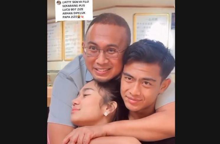 Azizah Salsha, Andre Rosiade, dan Pratama Arhan (tiktok/arhanazizahh)