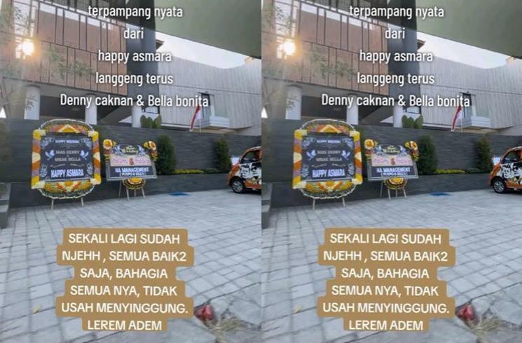 Kado Happy Asmara untuk Denny Caknan dan Bella Bonita. (TikTok/@dcbb.story)