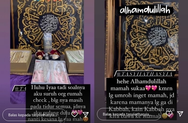 Tangkapan layar IG Story Tasyi Athasyia (instagram)