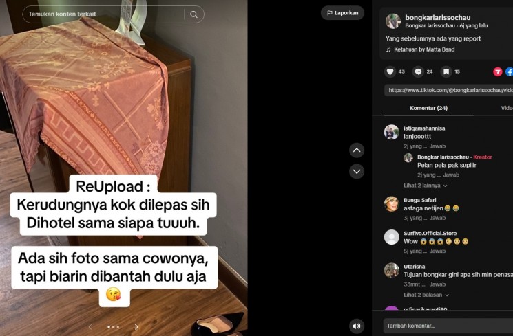 Akun Tiktok bongkar borok Larissa Chou (tiktok)