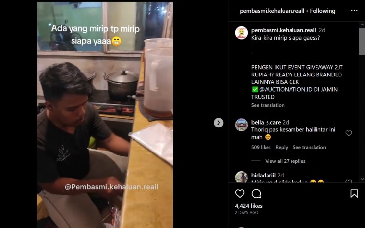 Pria Mirip Thariq Halilintar (instagram)