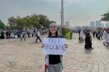 Aaliyah Massaid dan Thariq Halilintar Ikut Aksi Bela Palestina di Monas