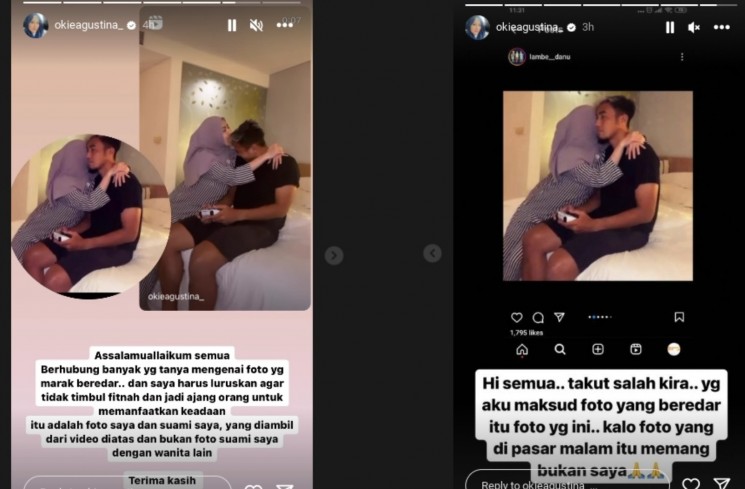 Okie Agustina klarifikasi soal foto perempuan diduga selingkuhan Gunawan Dwi Cahyo