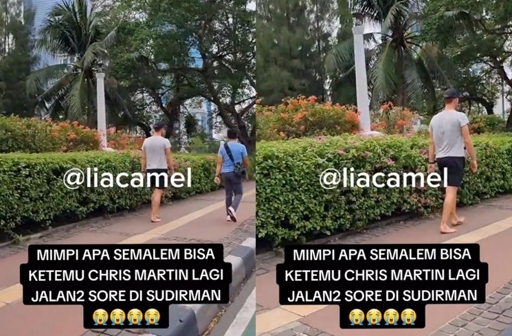 Potret Chris Martin Nyeker di Jakarta (tiktok/@liacamel11)
