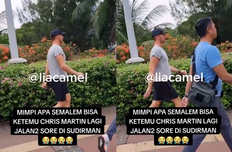 Potret Chris Martin Nyeker di Jakarta (tiktok/@liacamel11)