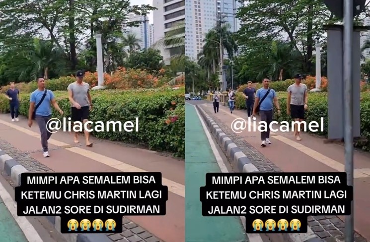 Potret Chris Martin Nyeker di Jakarta (tiktok/@liacamel11)