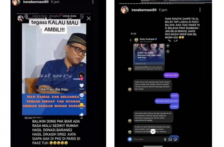 Unggahan kakak Marissya Icha,Irene Bermawi (Instagram/@lambe__danu)