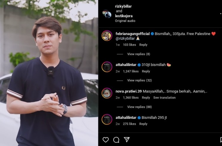 Rizky Billar lelang Mobil untuk Palestina (Instagram/@rizkybillar)