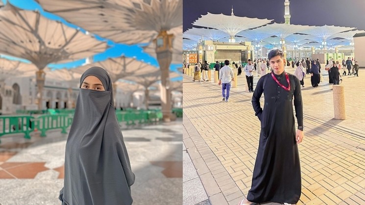 Artis umrah di tahun baru 2024 (Instagram/@riaricis1795/@teukuryantr)