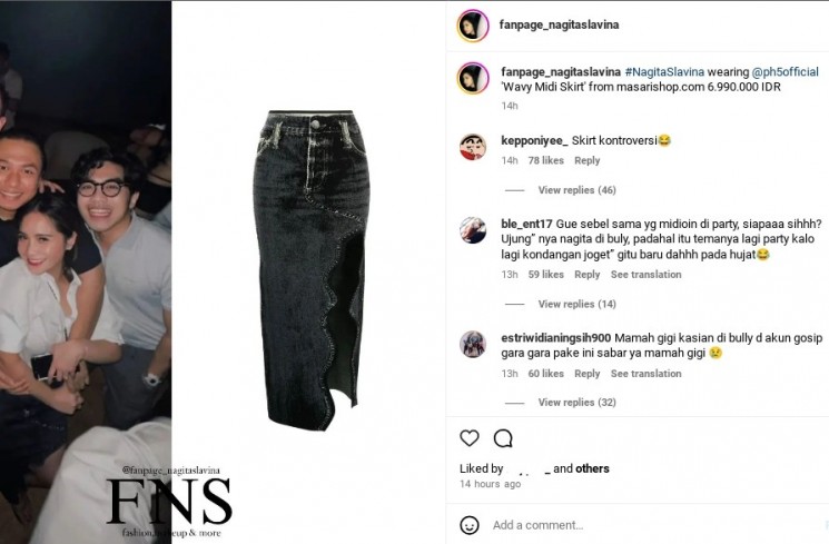 Harga rok Nagita Slavina (Instagram/@fanpage_nagitaslavina)