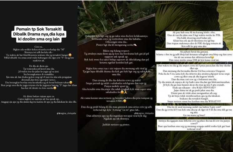Unggahan mantan Mahdy Reza, Regina Chrisyella (TikTok)