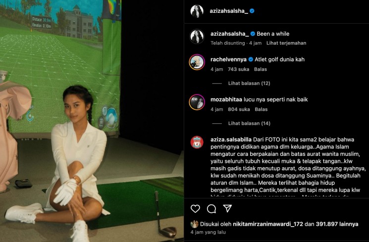Azizah Salsha. (Instagram/@azizahsalsha_)