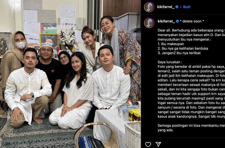Foto asli sebelum diedit. (Instagram/@kikifarrel_)