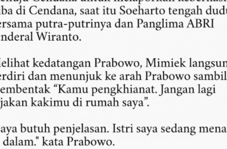 Kisah perpisahan Titiek Soeharto dan Prabowo Subianto