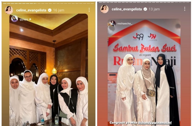 Deretan Foto Celine Evangelista Bersama Rekan.(Instagram Story/@celine_evangelista)