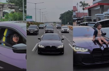 Wow! Fuji Pamer Nyetir Mobil Baru Seharga Rp2,7 Miliar di Jalan Tol Tanpa Plat Nomor