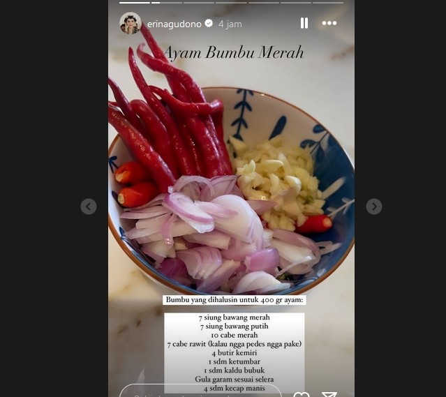 Erina Gudono Masak Menu Favorit Kaesang (Instagram)