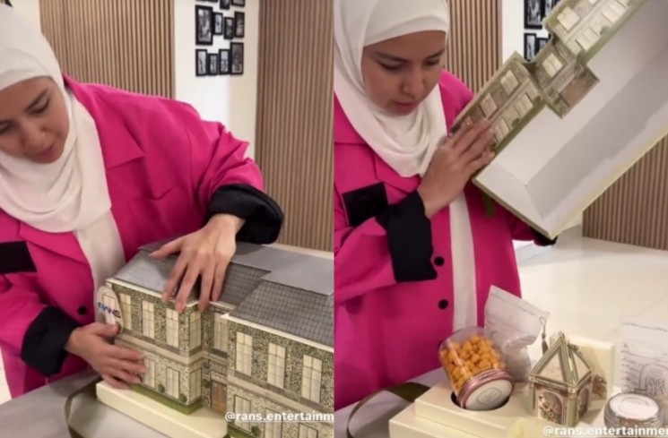 Tya Ariestya unboxing hampers dari Raffi Ahmad dan Nagita Slavina (TikTok)