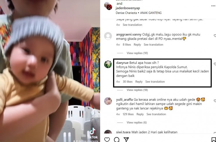 Seorang netizen infokan Denise Chariesta diperiksa polisi. [Instagram]