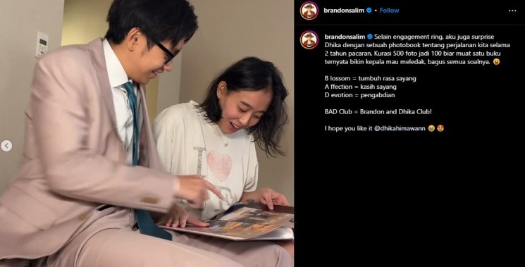 Brandon Salim dan kekasih (Instagram/@brandonsalim)