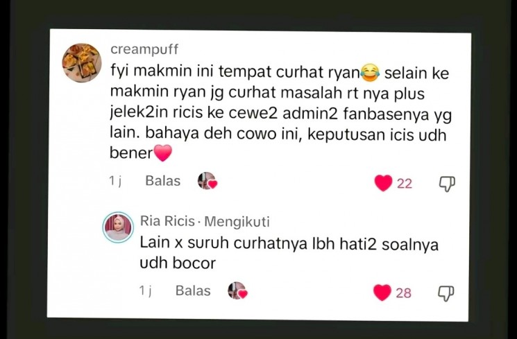 Ria Ricis diduga sindir Teuku Ryan yang disebut warganet sering curhat dan jelek-jelekan Ricis (TikTok)