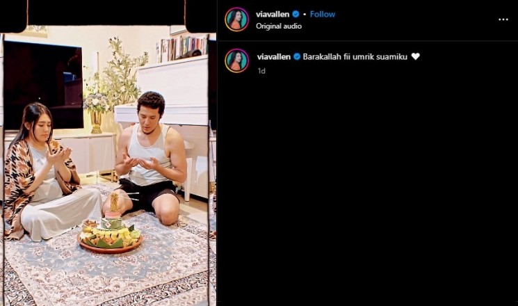 Via Vallen Rayakan Ultah Suami (Instagram/@viavallen)