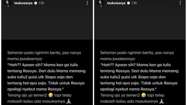 Unggahan Teuku Rasya (instagram)