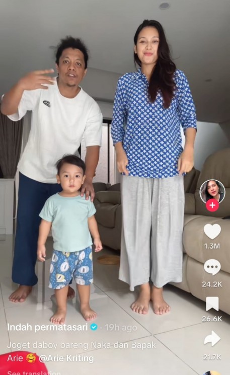 Indah Permatasari dan Arie Kriting (TikTok/@inpersa16)