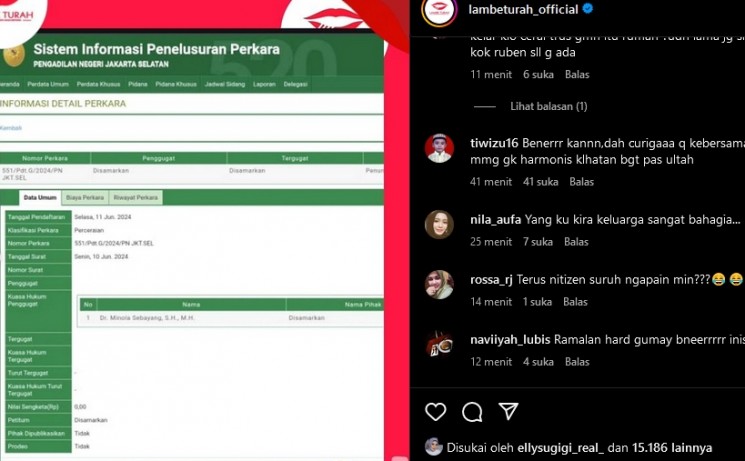 Gugatan cerai Ruben Onsu (instagram)