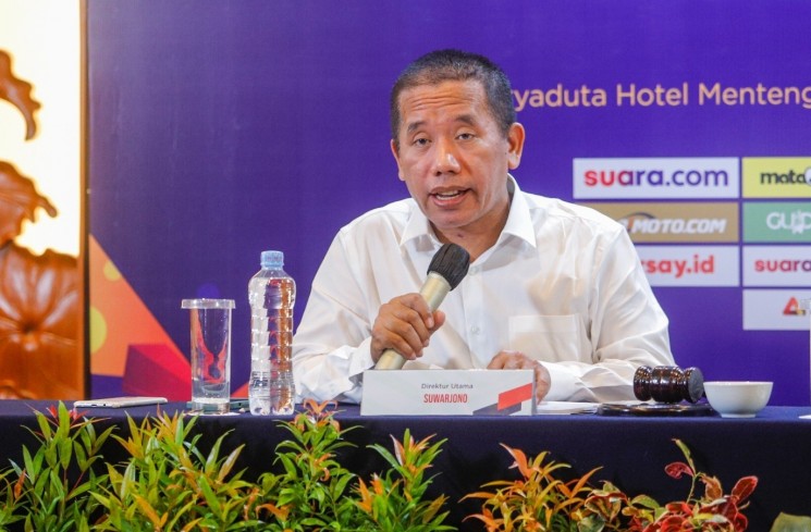 Suwarjono, Direktur Utama  PT Arkadia Digital Media Tbk dalam Rapat Umum Pemegang Saham Tahunan (RUPST)  [Sumber: Suara.com/Alfian Winanto]