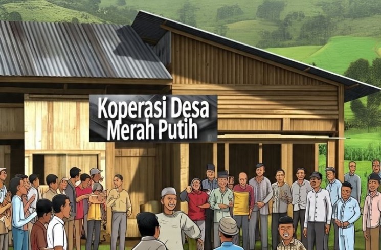 Ilustrasi - Animasi warga beraktivitas di Kopdes merah putih (ANTARA/HO/Meta AI)
