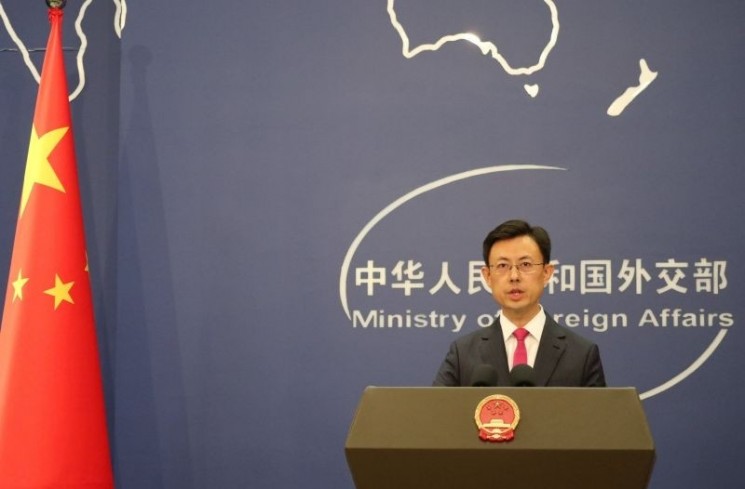 Juru Bicara Kementerian Luar Negeri China Guo Jiakun dalam konferensi pers di Beijing pada Senin (27/8). ANTARA/Desca Lidya Natalia
