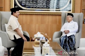 Presiden Prabowo Bersilaturahmi dengan KH Maruf Amin, Bahas Arah Pembangunan Bangsa