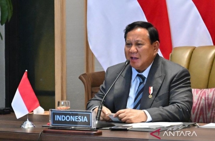 Presiden RI Prabowo Subianto berbicara di forum kelompok negara BRICS dalam pertemuan BRICS Leaders Virtual Meeting secara daring pada Senin (8/9/2025) malam. ANTARA/HO-Biro Pers Sekretariat Presiden
