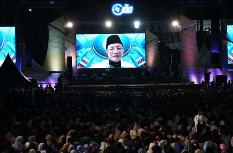 Menteri Agama Nasaruddin Umar menutup gelaran Musabaqah Qiraatil Kutub (MKQ) Nasional di Kabupaten Wajo melalui rekaman video. ANTARA/HO-Kemenag
