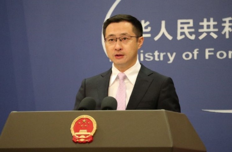 Juru Bicara Kementerian Luar Negeri China Lin Jian. /ANTARA/Desca Lidya Natalia.
