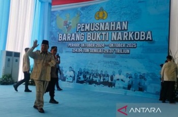 Presiden Prabowo Saksikan Pemusnahan 214 Ton Narkoba Senilai Rp29 Triliun di Mabes Polri
