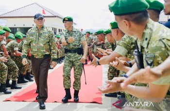 Menhan Sjafrie Sjamsoeddin Cek Kesiapan Prajurit Yonif TP 845 Ksatria Satam di Babel